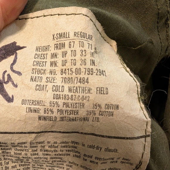 U.S. Marines Green Military Jacket Men's Size XS - Picture 13 of 13